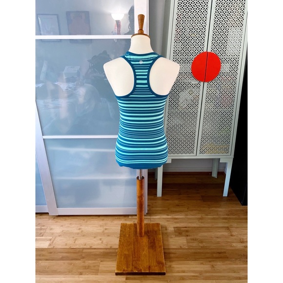 Athleta Striped Breathe Bra Tank in Teal - Picture 2 of 7